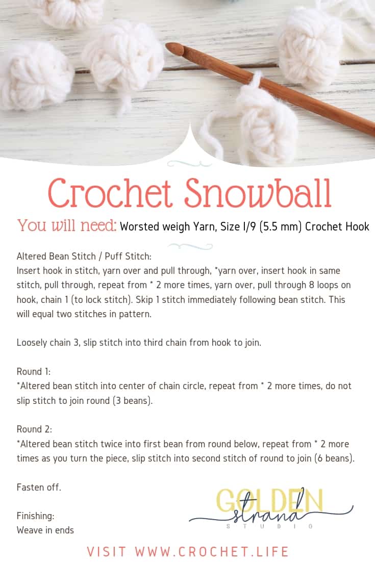 Make an easy 3D Crochet Snowball Motif Crochet . Life