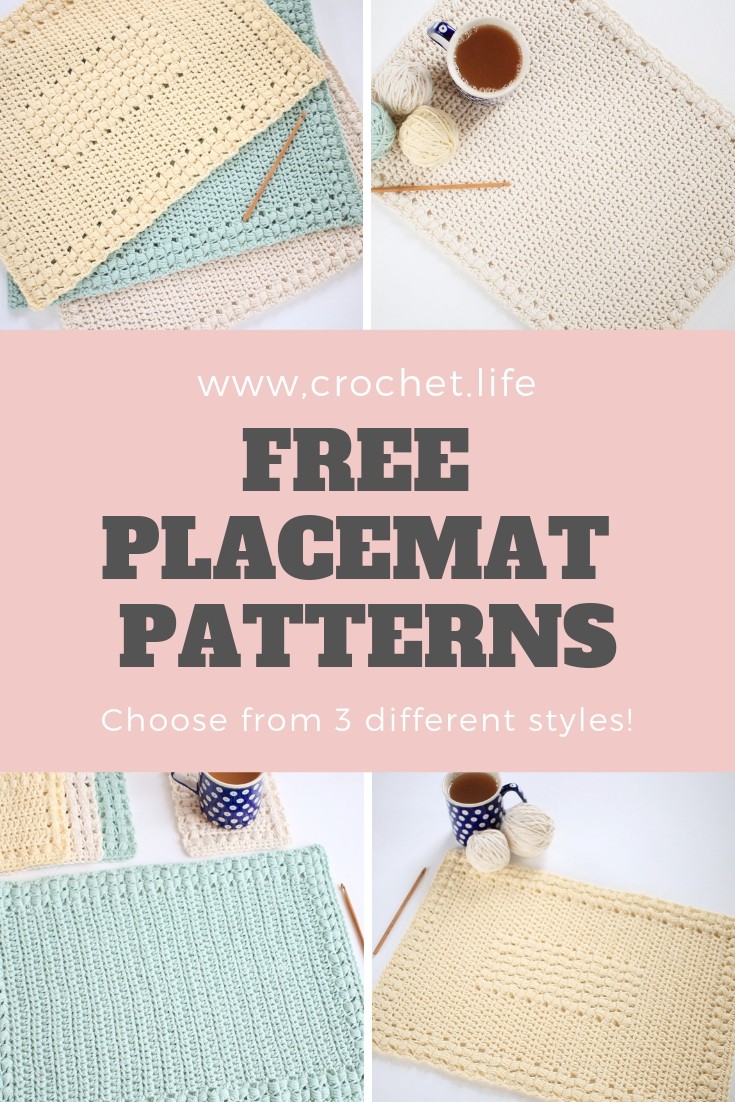 3 Easy to Crochet Placemat Patterns - Sunny Hollow Set ...